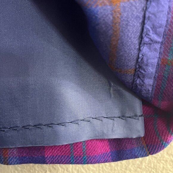 Vintage Pendleton Purple & Pink Plaid Wool Mid-Length Skirt - Picture 6 of 6